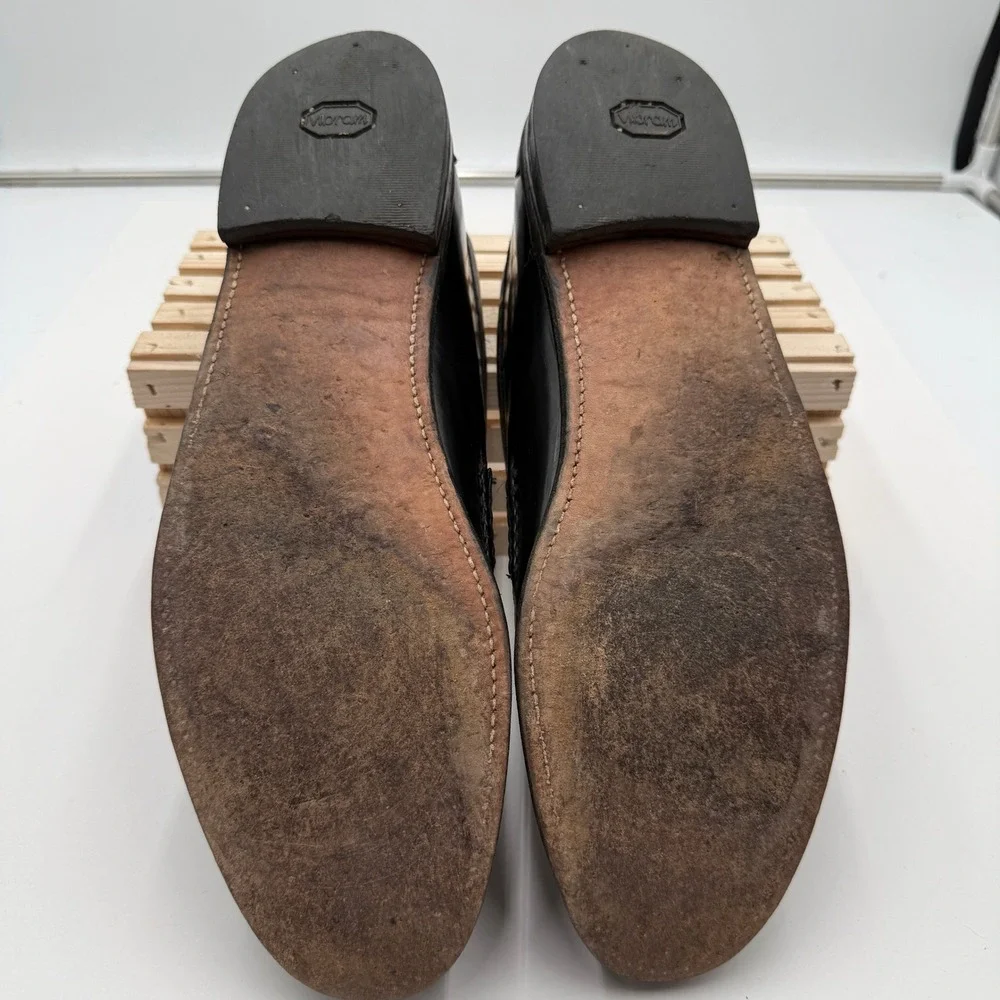 Allen Edmonds Loafers Stowe Tassel Moc Toe Leather Black Mens 14 B